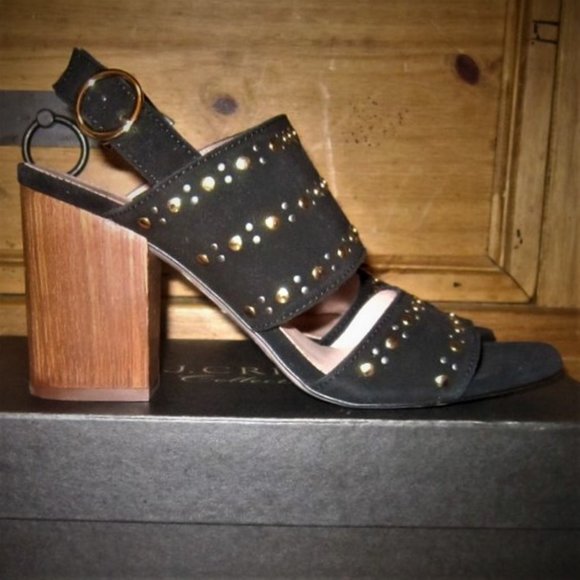 Stella heels studded suede J. Crew Collection shoe (Mafia Mob Wife Core)